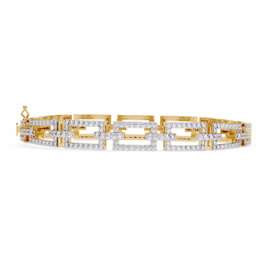 Art Deco Rectangular Lab Grown Diamond Bracelet