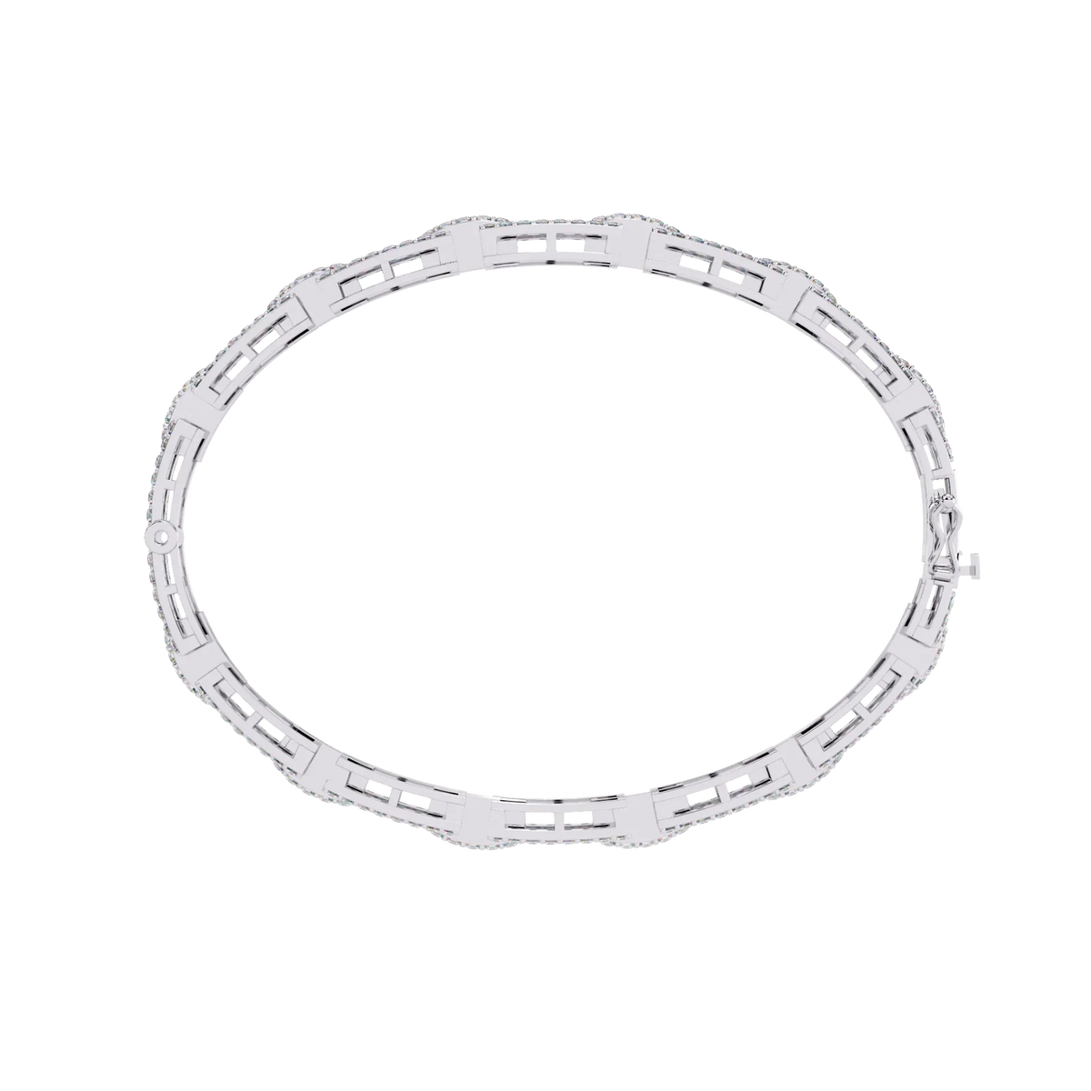 Art Deco Rectangular Lab Grown Diamond Bracelet - Ophiratbf