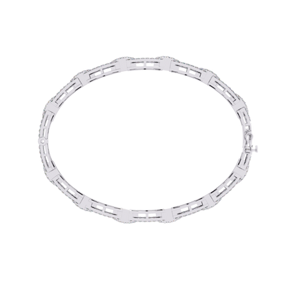 Art Deco Rectangular Lab Grown Diamond Bracelet