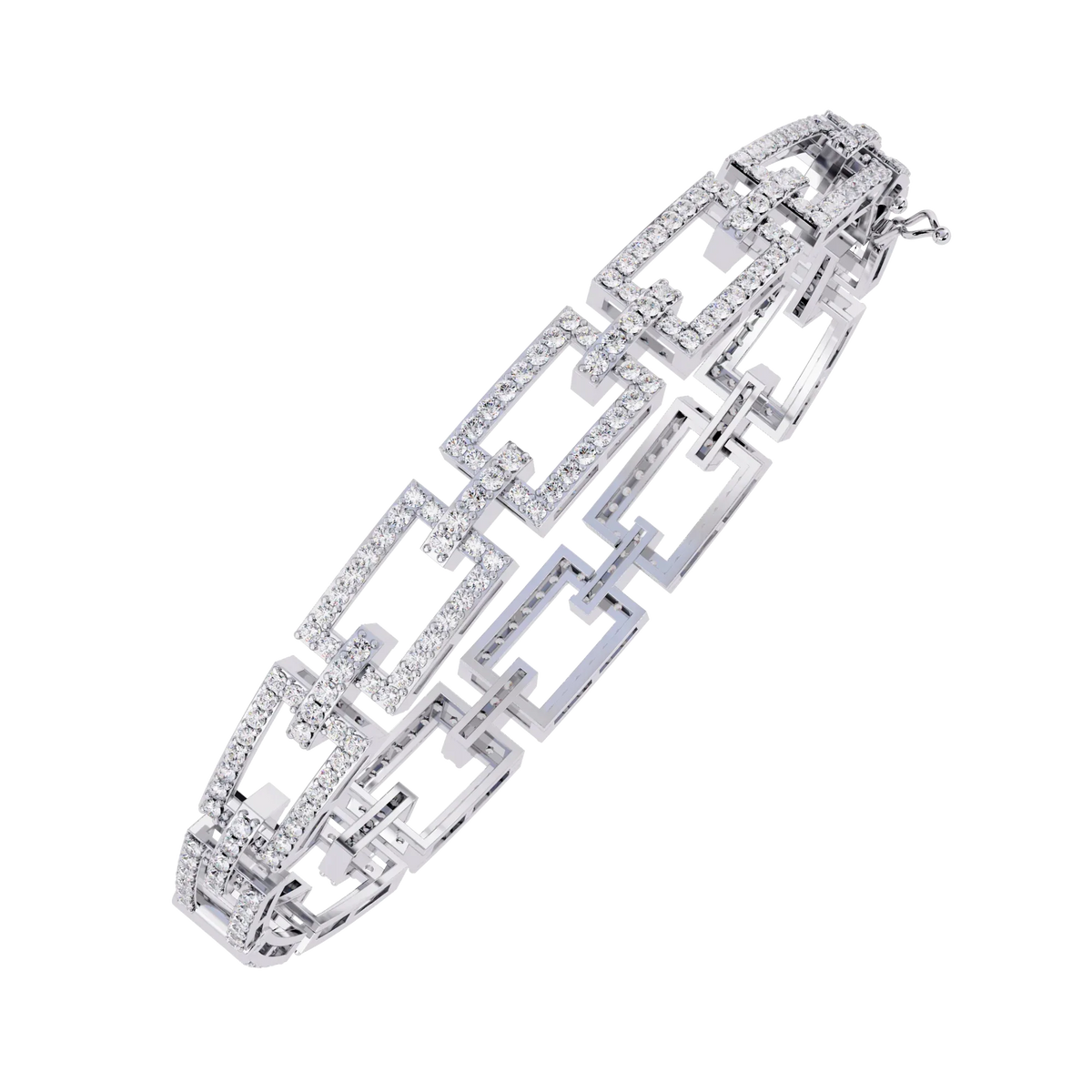 Art Deco Rectangular Lab Grown Diamond Bracelet - Ophiratbf