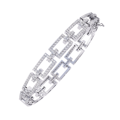 Art Deco Rectangular Lab Grown Diamond Bracelet