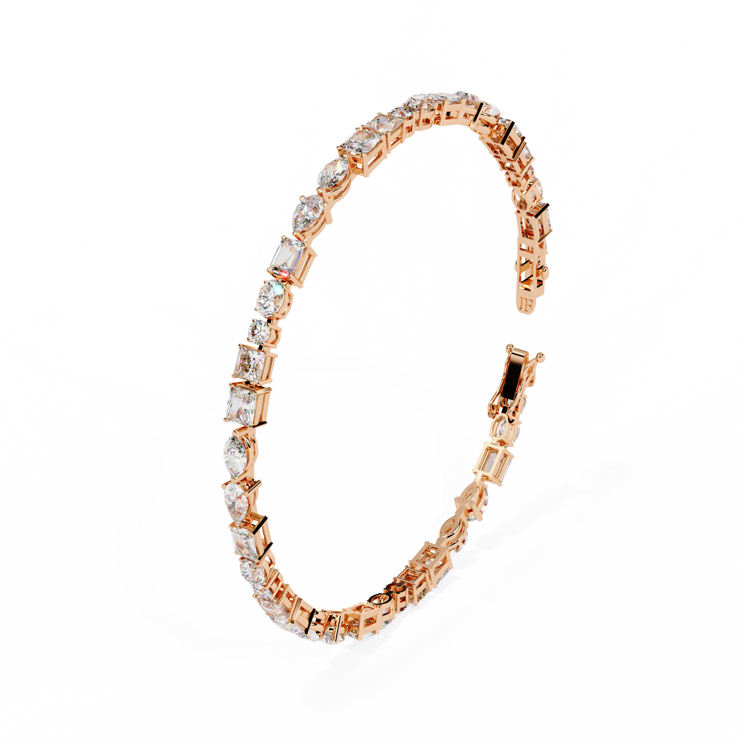mosaic cut lab grown diamond bracelet