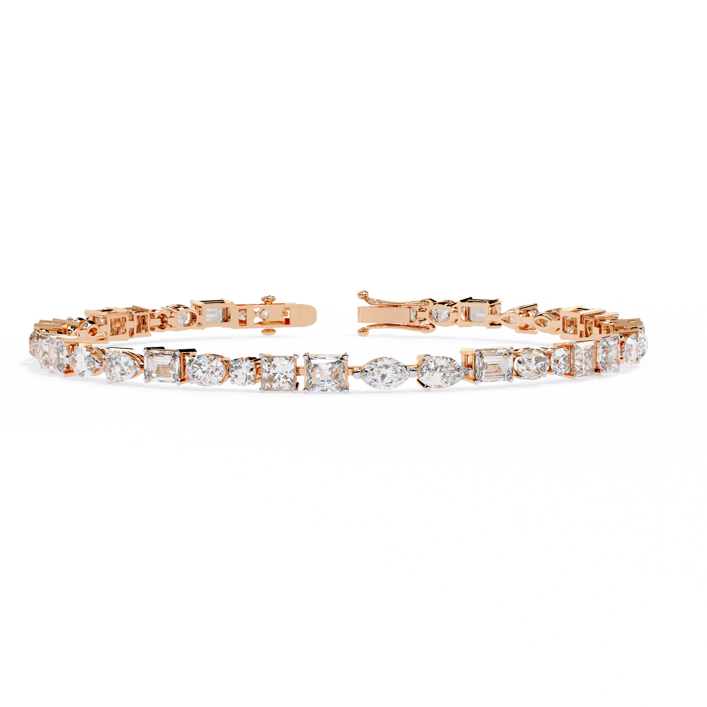 mosaic cut lab grown diamond bracelet