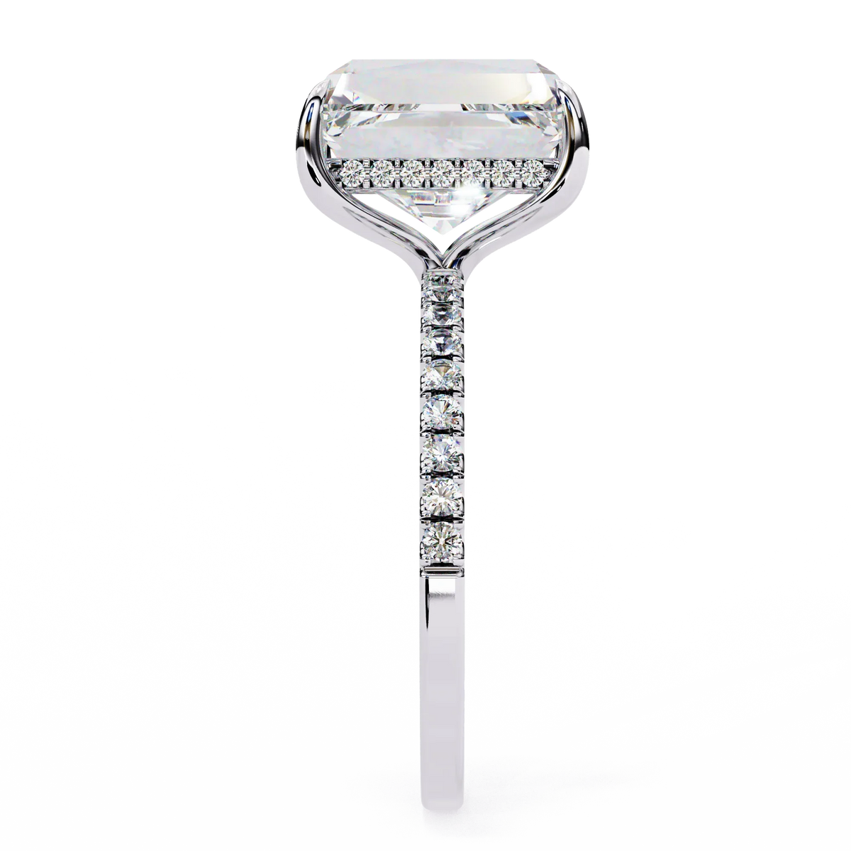 Emerald Luxe Hidden Halo Lab Grown Diamond Ring - Ophiratbf