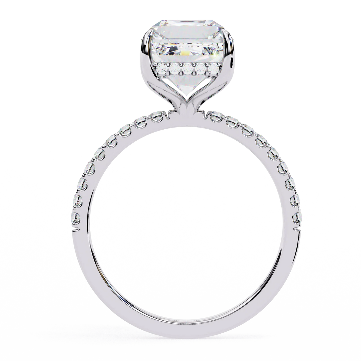 Emerald Luxe Hidden Halo Lab Grown Diamond Ring - Ophiratbf