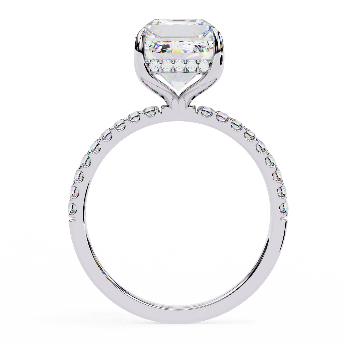 emerald luxe hidden halo lab grown diamond ring