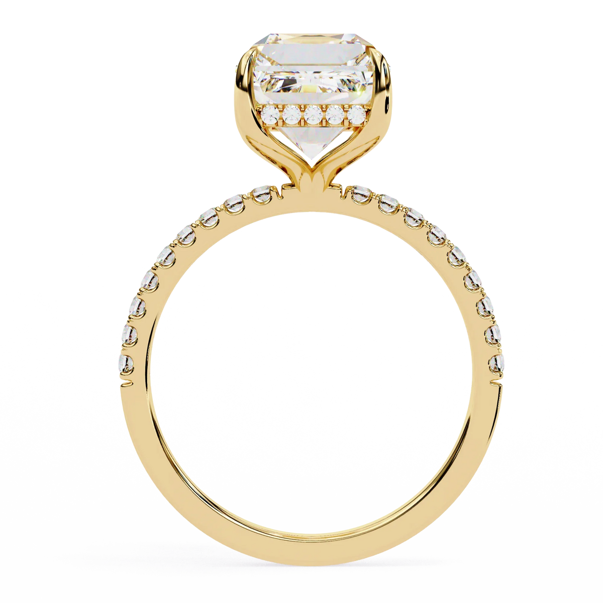 Emerald Luxe Hidden Halo Lab Grown Diamond Ring - Ophiratbf