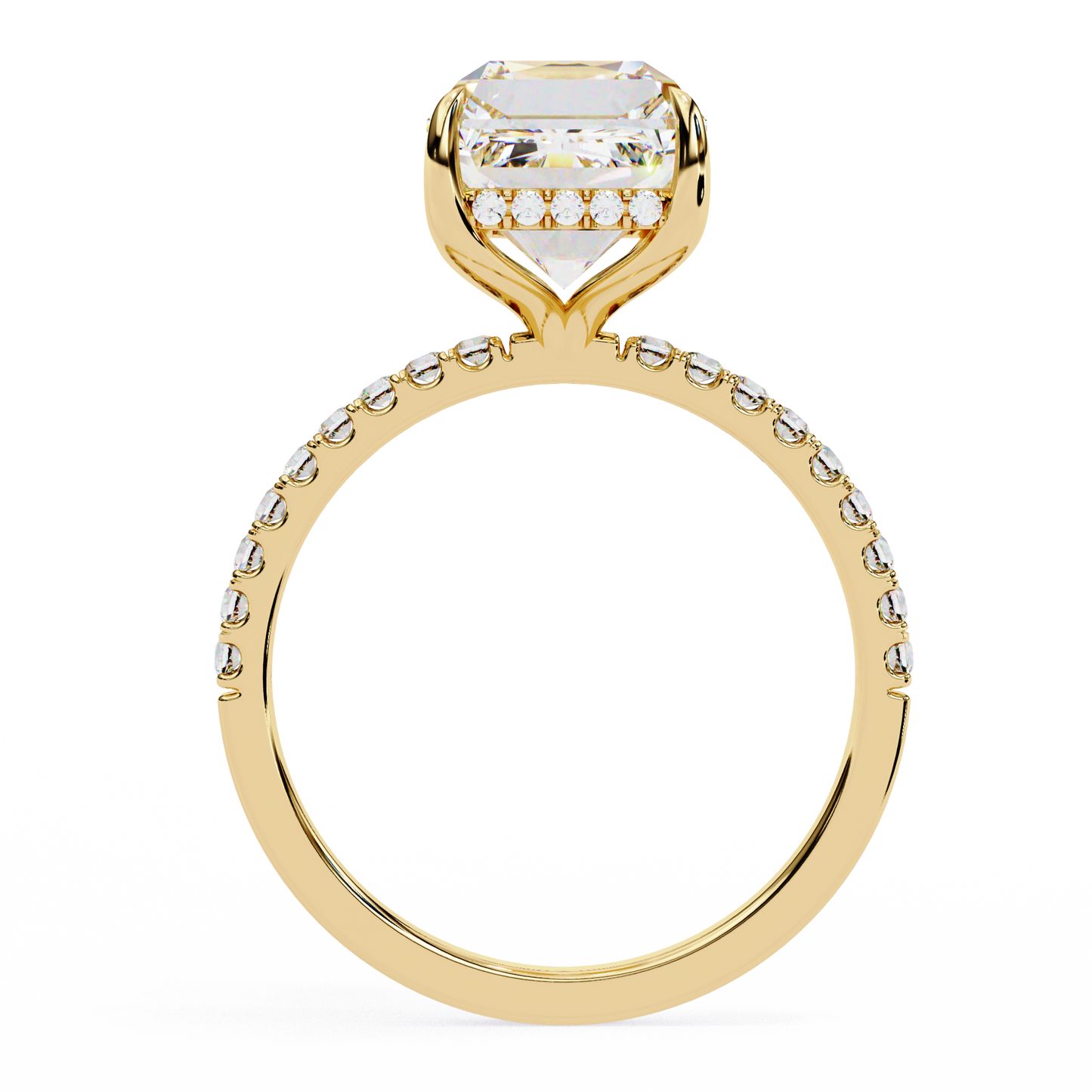 emerald luxe hidden halo lab grown diamond ring