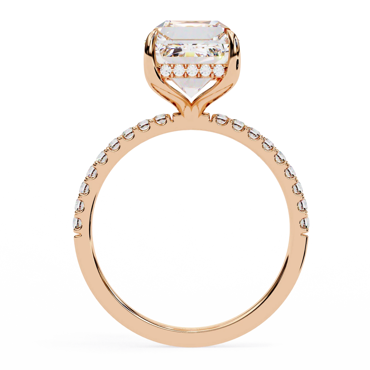 Emerald Luxe Hidden Halo Lab Grown Diamond Ring - Ophiratbf