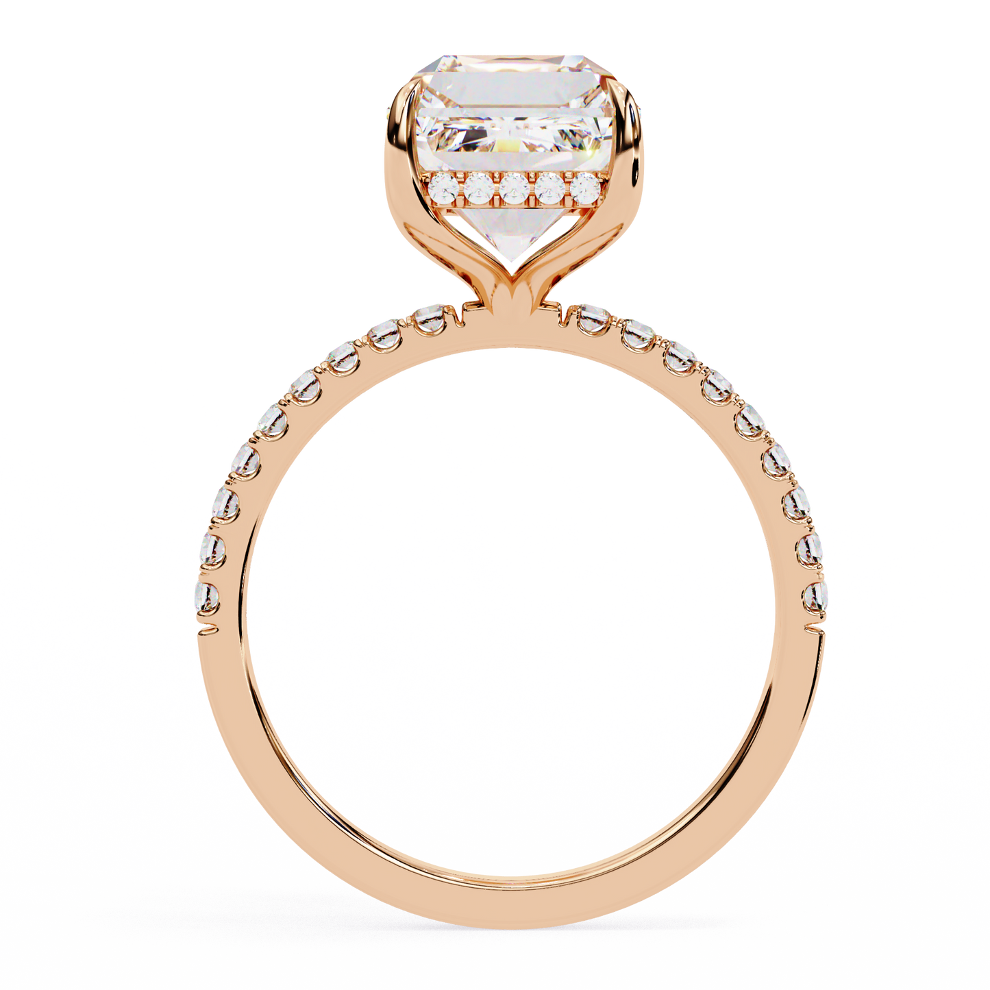 emerald luxe hidden halo lab grown diamond ring