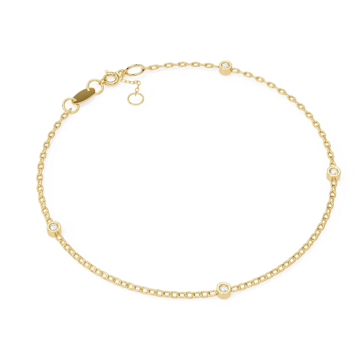 Golden Glow Lab Grown Diamond Chain Bracelet - Ophiratbf