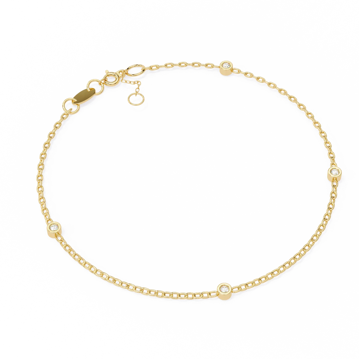 Golden Glow Lab Grown Diamond Chain Bracelet - Ophiratbf
