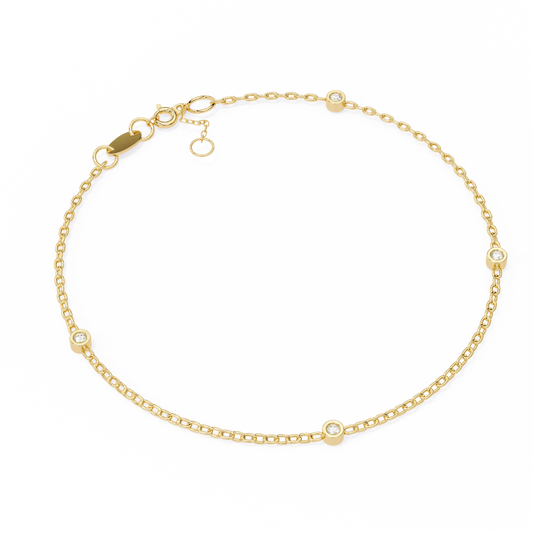 Golden Glow Lab Grown Diamond Chain Bracelet