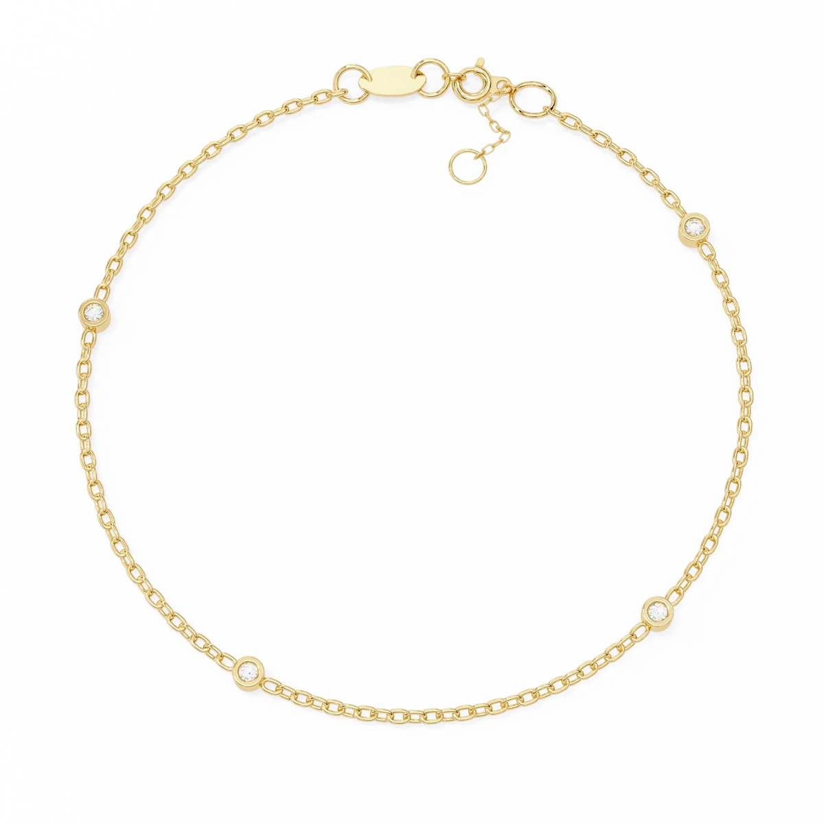 Golden Glow Lab Grown Diamond Chain Bracelet - Ophiratbf