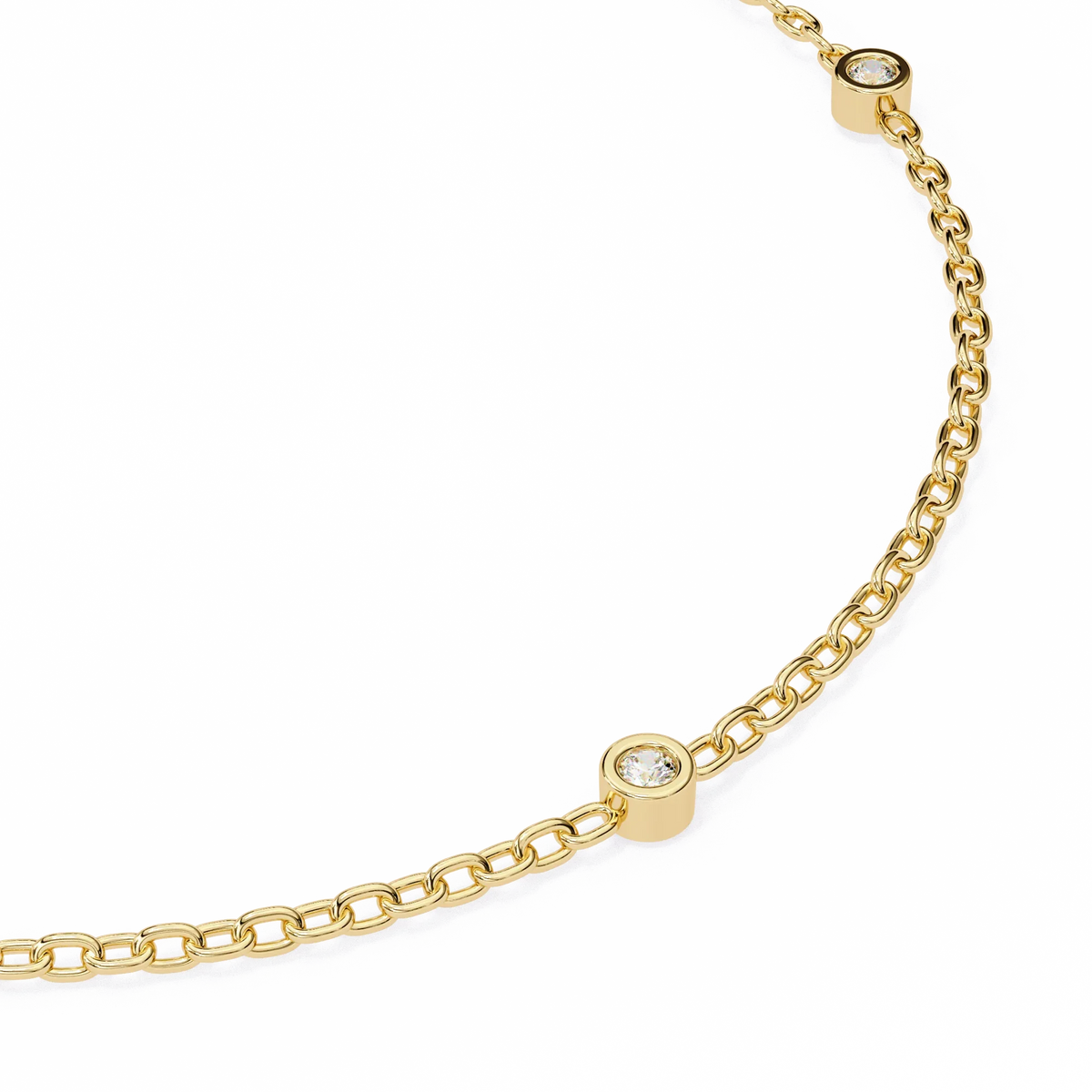 Golden Glow Lab Grown Diamond Chain Bracelet - Ophiratbf