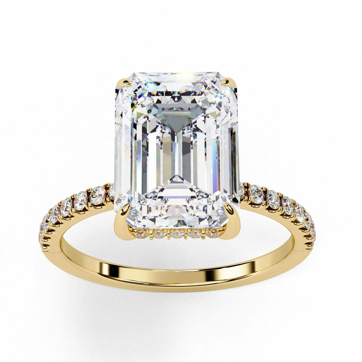 Emerald Luxe Hidden Halo Lab Grown Diamond Ring - Ophiratbf