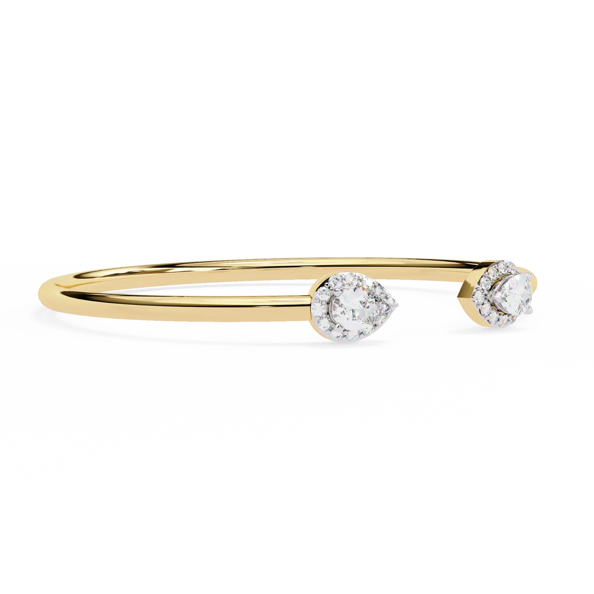 Lustra Pear Halo Diamond Open Bangle - Ophiratbf