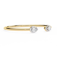 Lustra Pear Halo Diamond Open Bangle - Ophiratbf