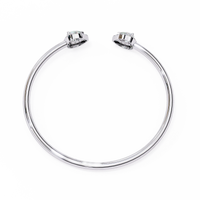 Lustra Pear Halo Diamond Open Bangle - Ophiratbf