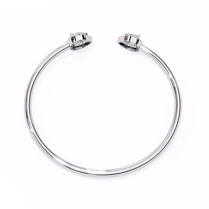 Lustra Pear Halo Diamond Open Bangle