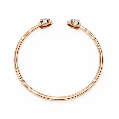 Lustra Pear Halo Diamond Open Bangle