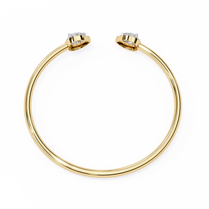 Lustra Pear Halo Diamond Open Bangle