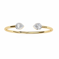 Lustra Pear Halo Diamond Open Bangle - Ophiratbf