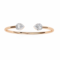 Lustra Pear Halo Diamond Open Bangle - Ophiratbf