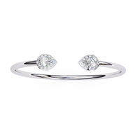 Lustra Pear Halo Diamond Open Bangle - Ophiratbf