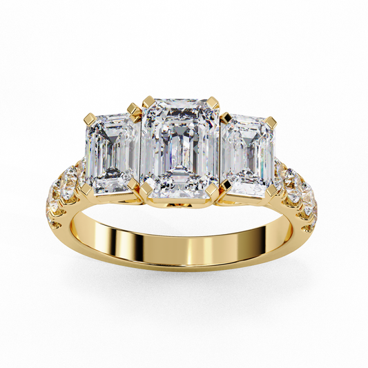 Graceful Trio Lab Grown Diamond Ring