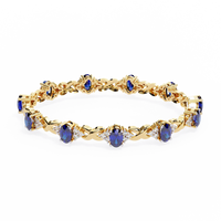 Azure Embrace Lab Grown Diamond & Sapphire Bangle - Ophiratbf