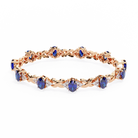 Azure Embrace Lab Grown Diamond & Sapphire Bangle - Ophiratbf