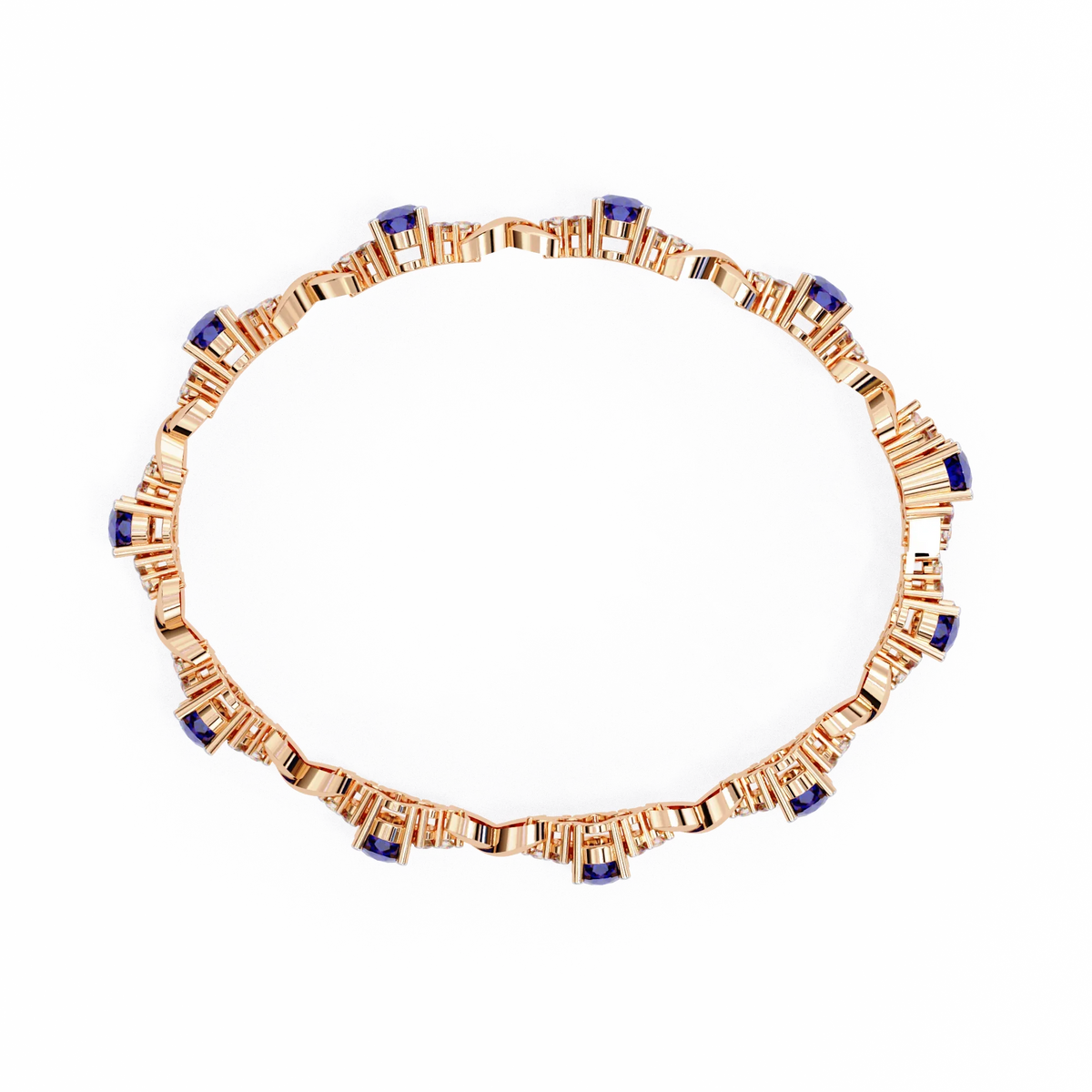 Azure Embrace Lab Grown Diamond & Sapphire Bangle - Ophiratbf