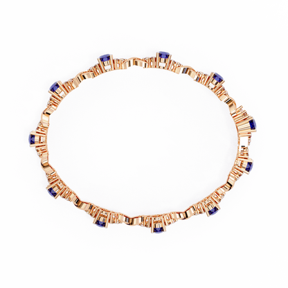 Azure Embrace Lab Grown Diamond & Sapphire Bangle