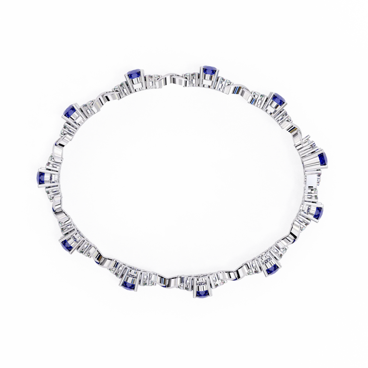 Azure Embrace Lab Grown Diamond & Sapphire Bangle - Ophiratbf