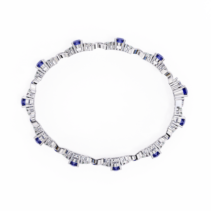 Azure Embrace Lab Grown Diamond & Sapphire Bangle