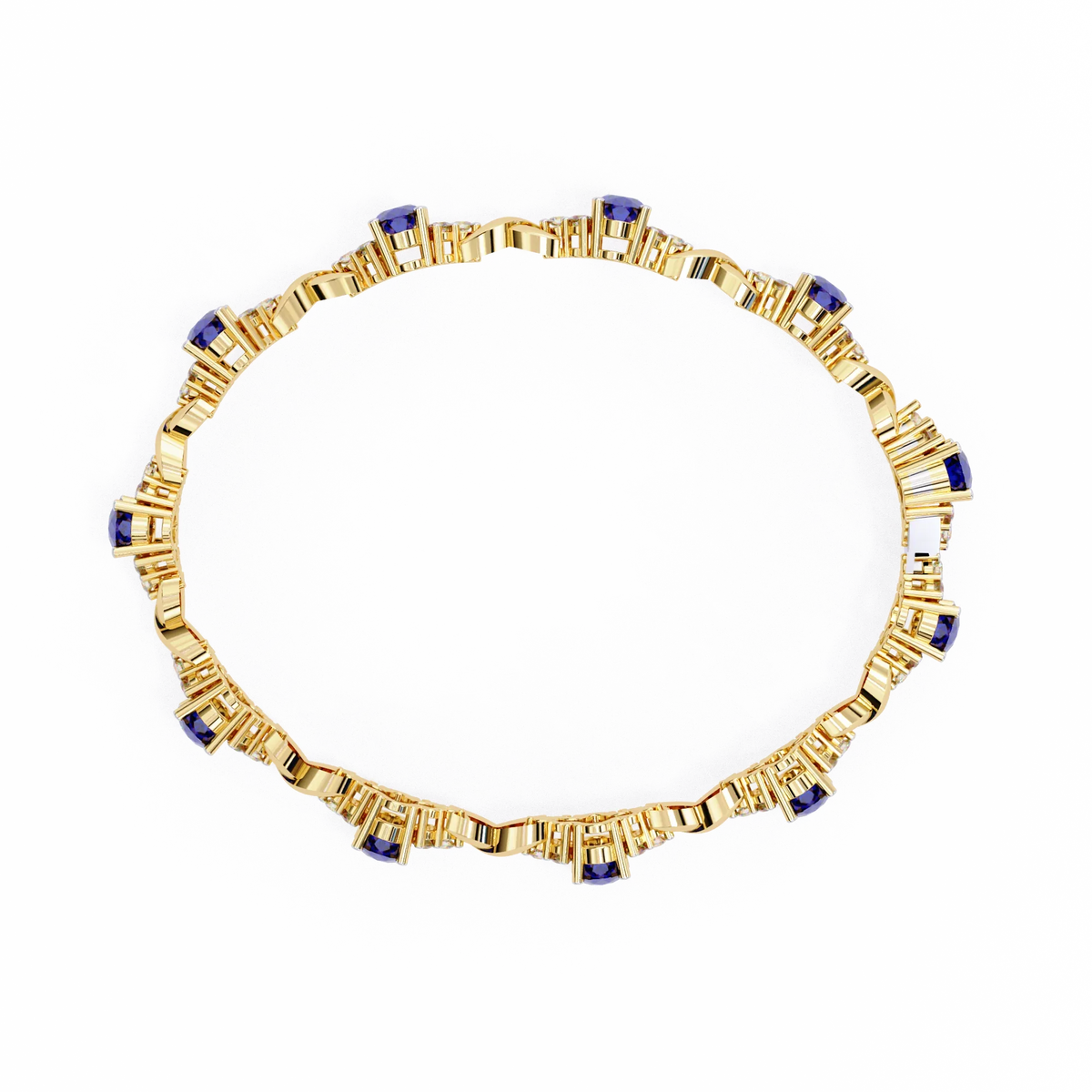 Azure Embrace Lab Grown Diamond & Sapphire Bangle - Ophiratbf