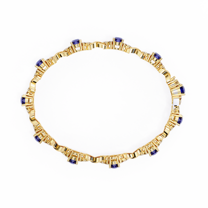Azure Embrace Lab Grown Diamond & Sapphire Bangle
