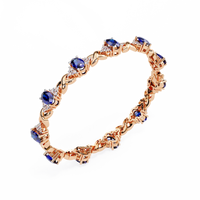 Azure Embrace Lab Grown Diamond & Sapphire Bangle - Ophiratbf