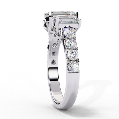 Graceful Trio Lab Grown Diamond Ring