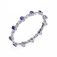 Azure Embrace Lab Grown Diamond & Sapphire Bangle - Ophiratbf