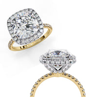 Luminous Halo Cushion Lab Grown Diamond Ring - Ophiratbf