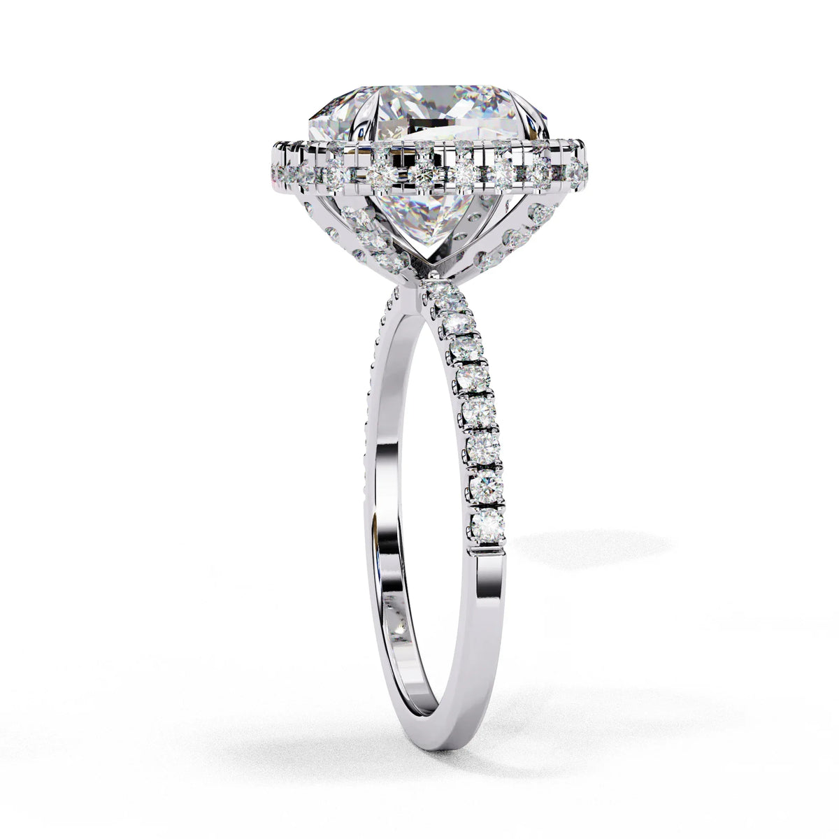 Luminous Halo Cushion Lab Grown Diamond Ring - Ophiratbf