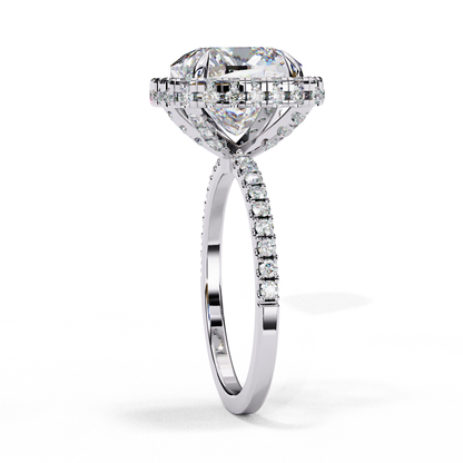Luminous Halo Cushion Lab Grown Diamond Ring