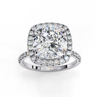 Luminous Halo Cushion Lab Grown Diamond Ring - Ophiratbf