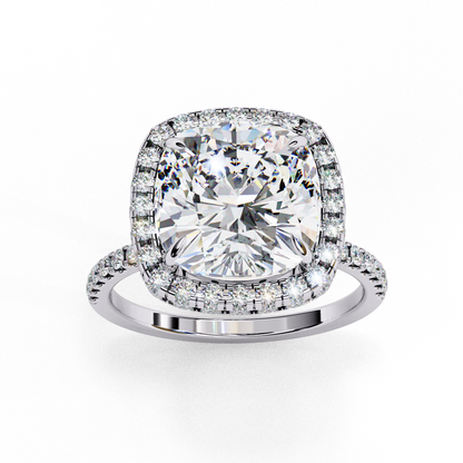 Luminous Halo Cushion Lab Grown Diamond Ring