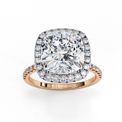 Luminous Halo Cushion Lab Grown Diamond Ring