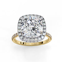 Luminous Halo Cushion Lab Grown Diamond Ring - Ophiratbf