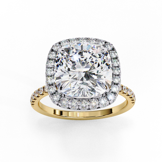 Luminous Halo Cushion Lab Grown Diamond Ring