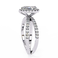 Elodie Lab Grown Diamond Pear Halo Embrace Ring - Ophiratbf